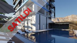 Luxury one bedroom apartments for sale first sea line  in Kargicak, Alanya “Exodus City Residence”